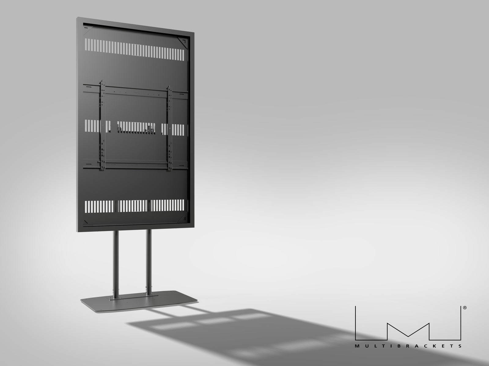 Multibrackets M Pro Series Enclosure 75" Dual Pole Slim Floorbase Signage Display Enclosures Multibrackets