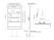 Multibrackets M Pro Series Enclosure 75" Dual Pole Slim Floorbase Signage Display Enclosures Multibrackets
