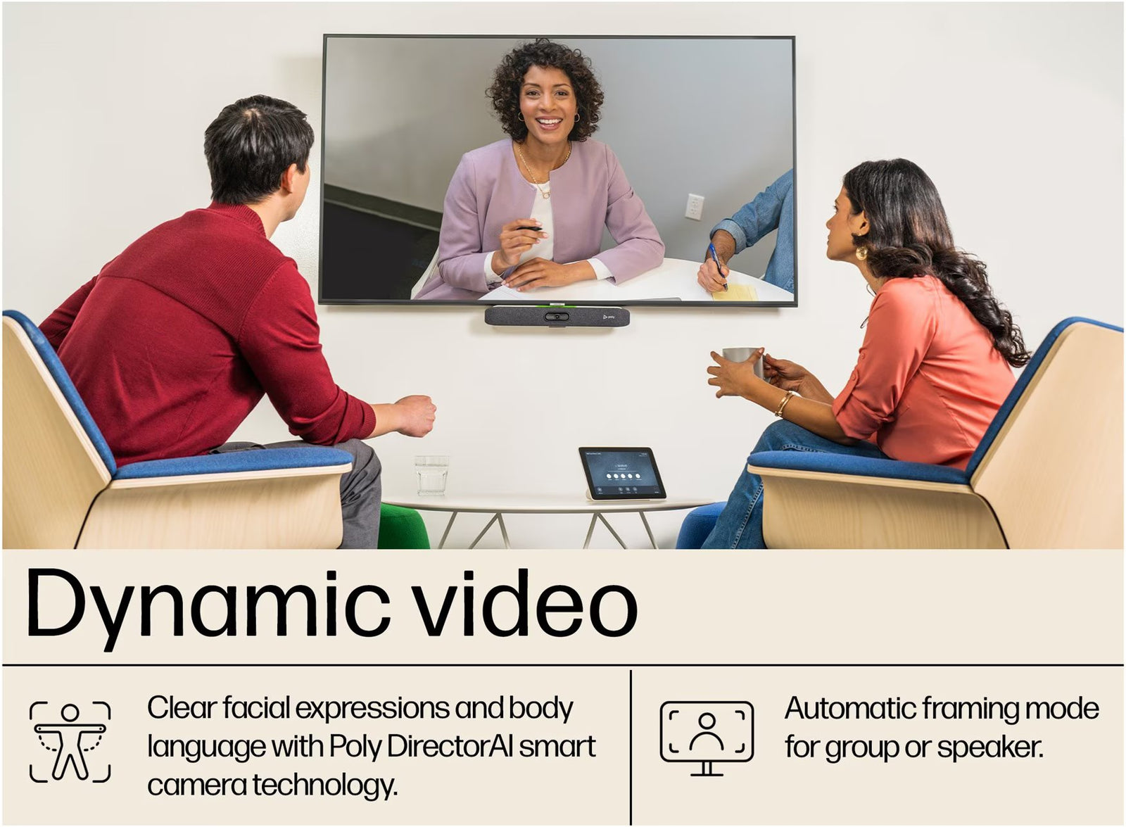 Poly Studio X30 All-In-One Video Bar with TC8 Controller Kit | 83Z46AA#ABU Video Conferencing System Poly
