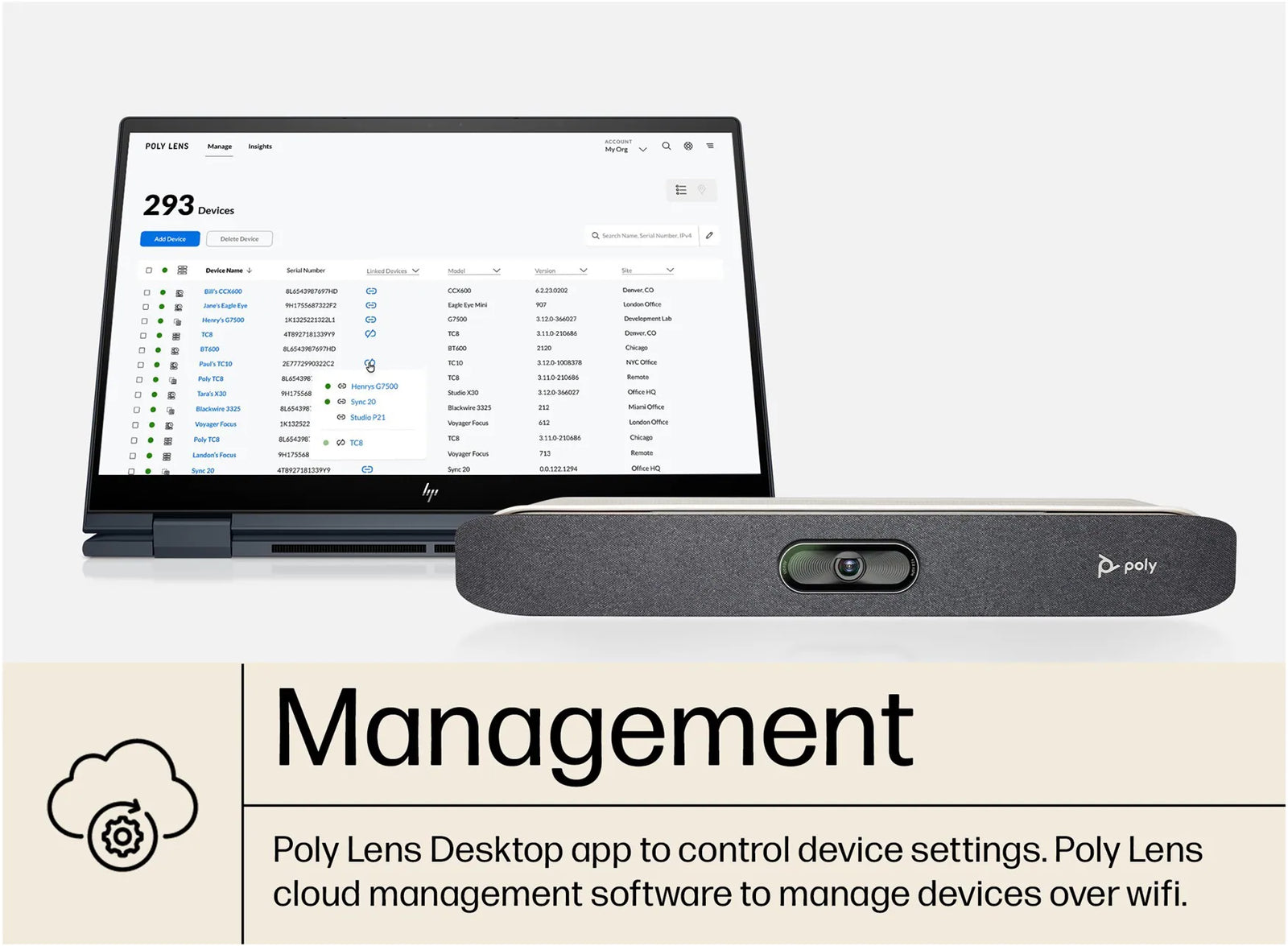 Poly Studio X30 All-In-One Video Bar with TC8 Controller Kit | 83Z46AA#ABU Video Conferencing System Poly