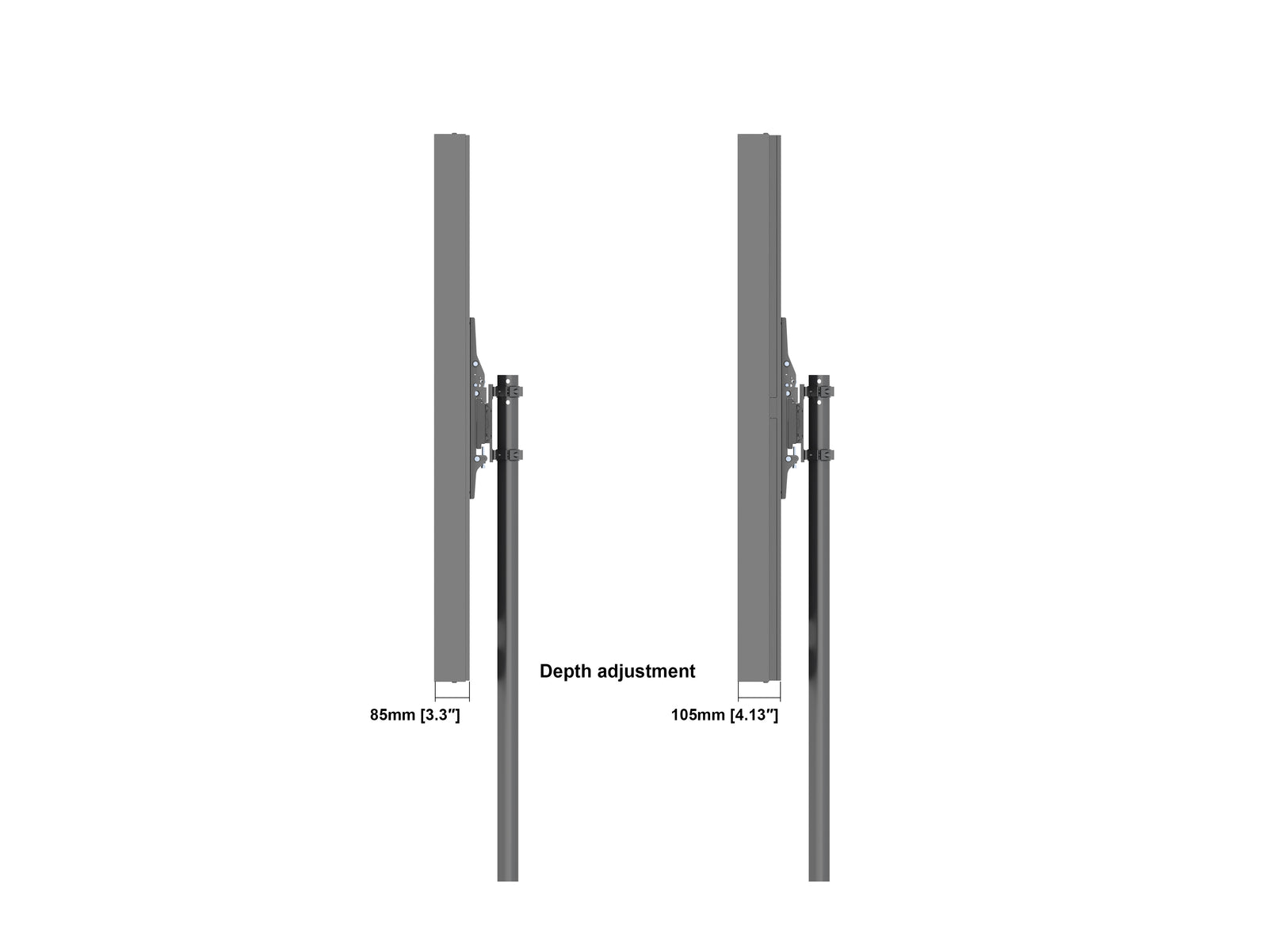 Multibrackets M Pro Series Enclosure 55" Single Pole Floorbase Signage Display Enclosures Multibrackets