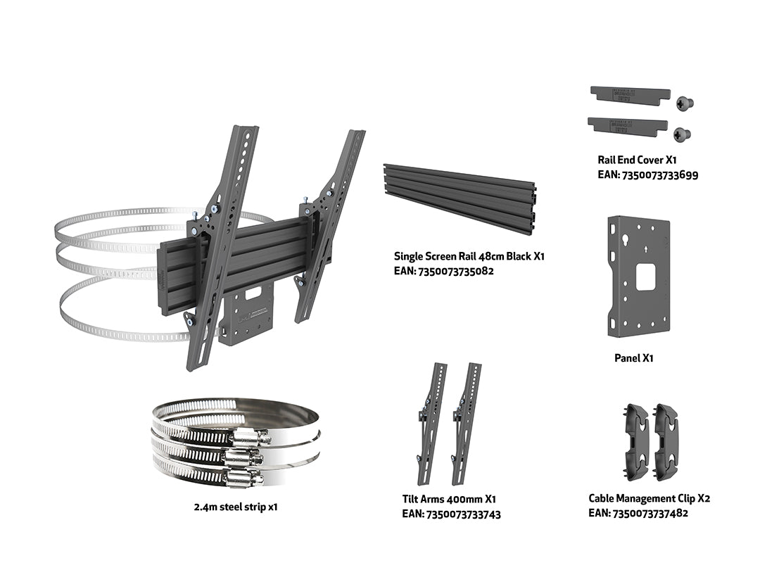 Multibrackets Pro Series M Wallmount Column - (32"-65") Wall Mount Bracket Multibrackets