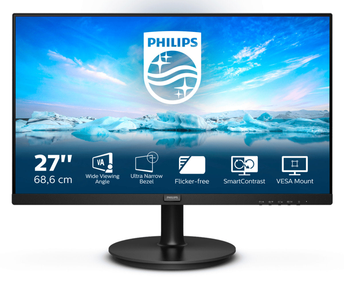 Philips V Line 271V8LA/00 27 Inch Full HD 75Hz LED Monitor Desktop Monitor Philips