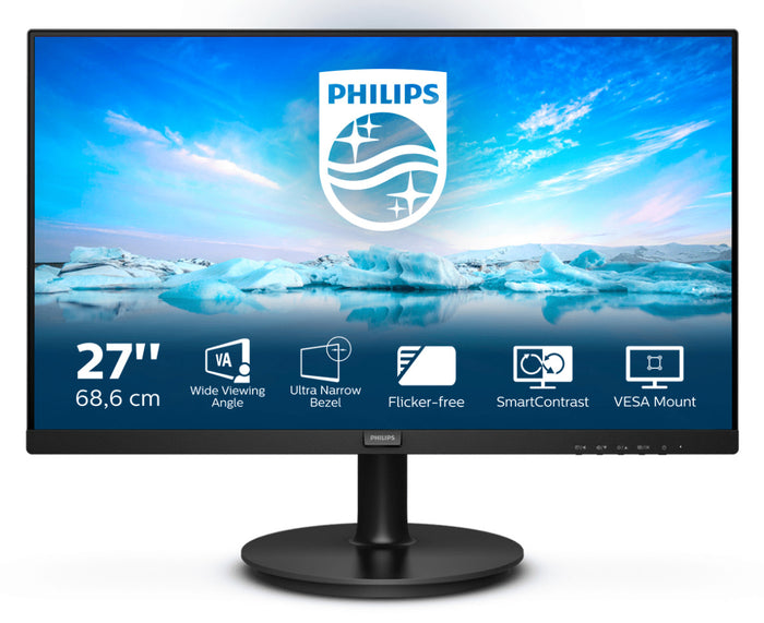 Philips V Line 271V8LA/00 27 Inch Full HD 75Hz LED Monitor Desktop Monitor Philips
