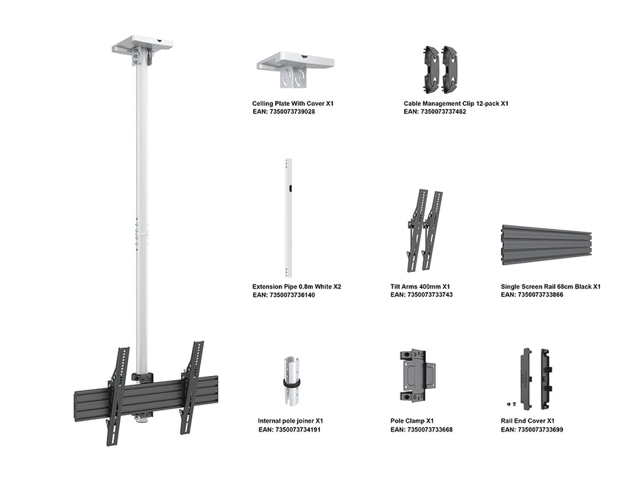 Multibrackets MBC1U Display Ceiling Mount Pro Ceiling Mount Bracket Multibrackets