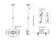 Multibrackets 24” - 42" - 1.5m Pole MBC1U Display Ceiling Mount Ceiling Mount Bracket Multibrackets