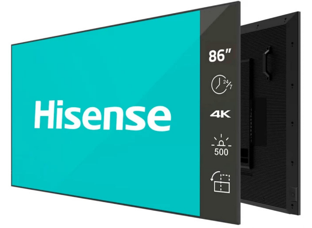 Hisense Commercial 86DM66D - 86" 4K Ultra HD 24/7 Professional Digital Signage Display Digital Signage Display Hisense