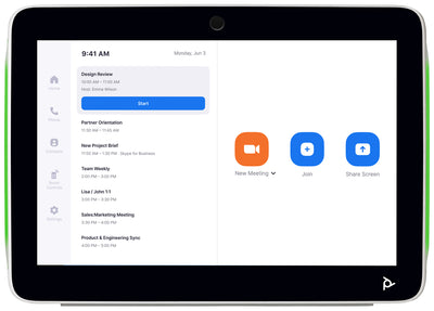 Poly TC10 Meeting Room Scheduling/Video Conferencing Touch Controller Black | 875K5AA Poly Touch Controller Poly