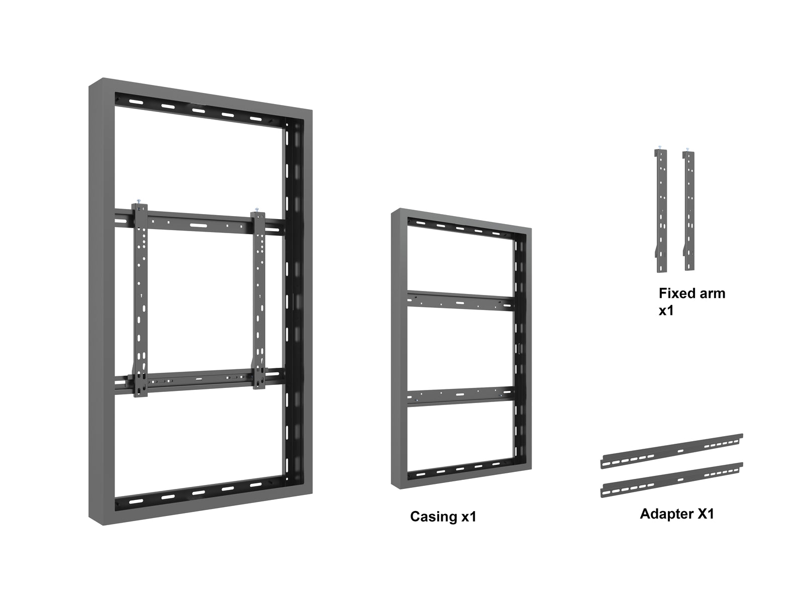 Multibrackets M Pro Series Enclosure 49" High Brightness Wall Medium Black Signage Display Enclosures Multibrackets