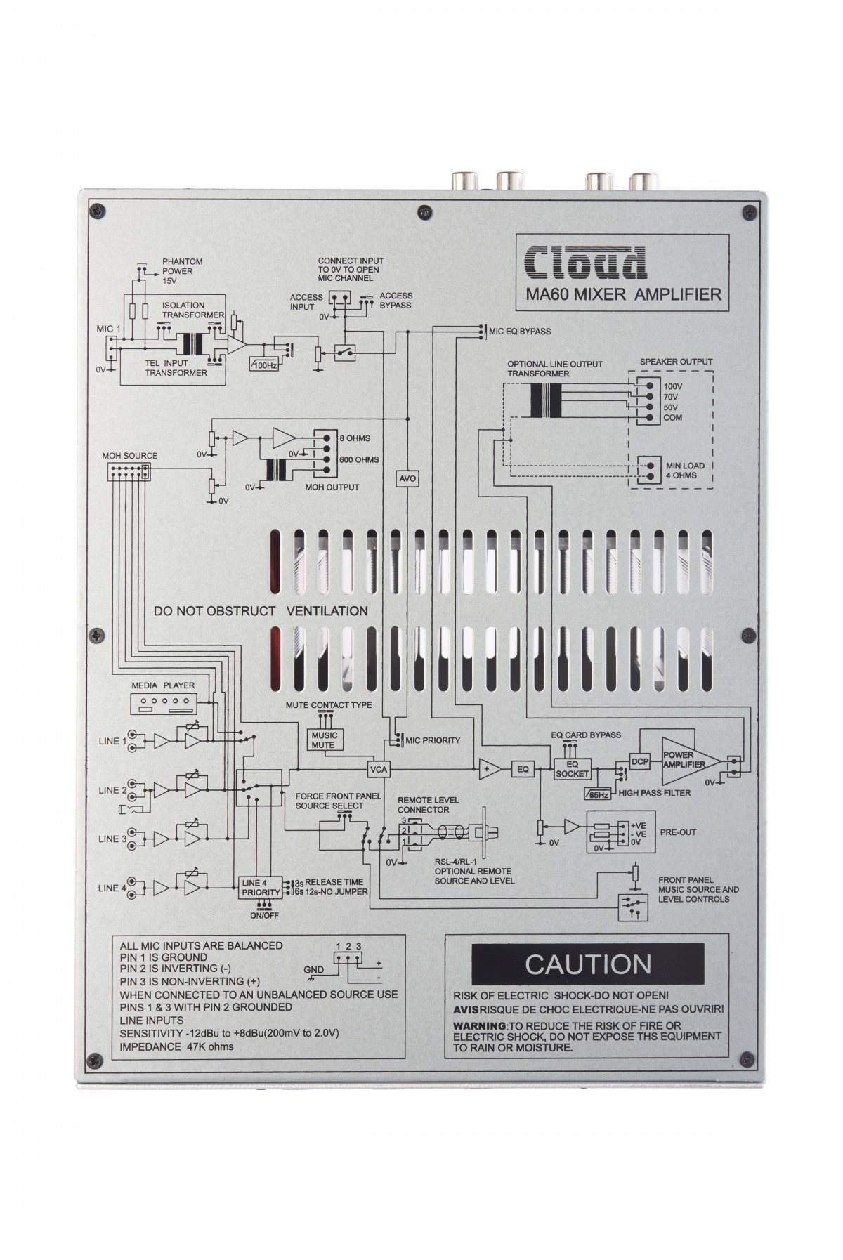 Cloud Electronics MA60 Mixer Amplifier Audio Amplifier Cloud Electronics