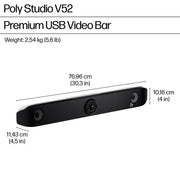 POLY Studio V52 USB Video Bar | A09D4AA#ABU Video Conferencing System Poly