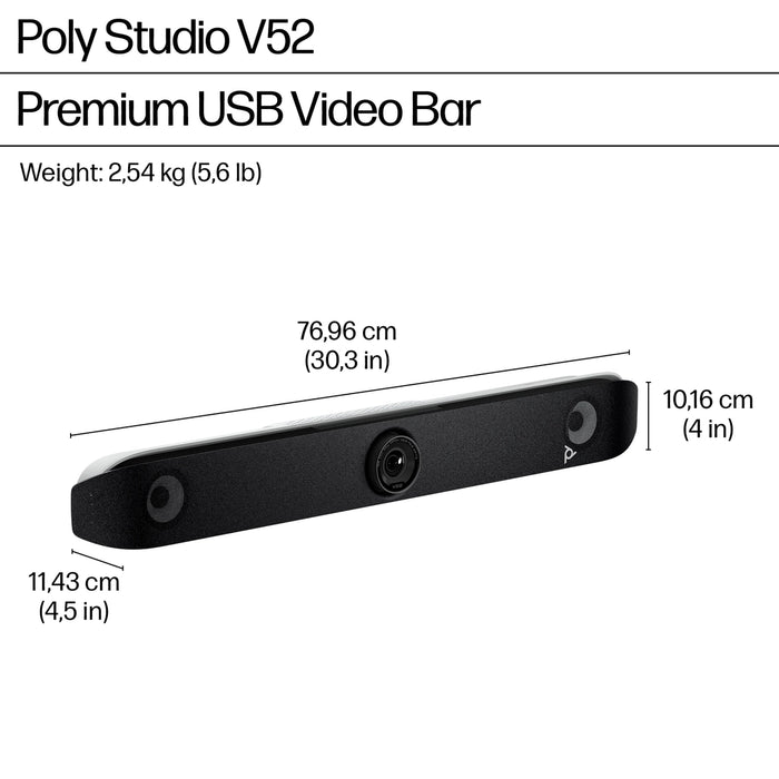 POLY Studio V52 USB Video Bar | A09D4AA#ABU