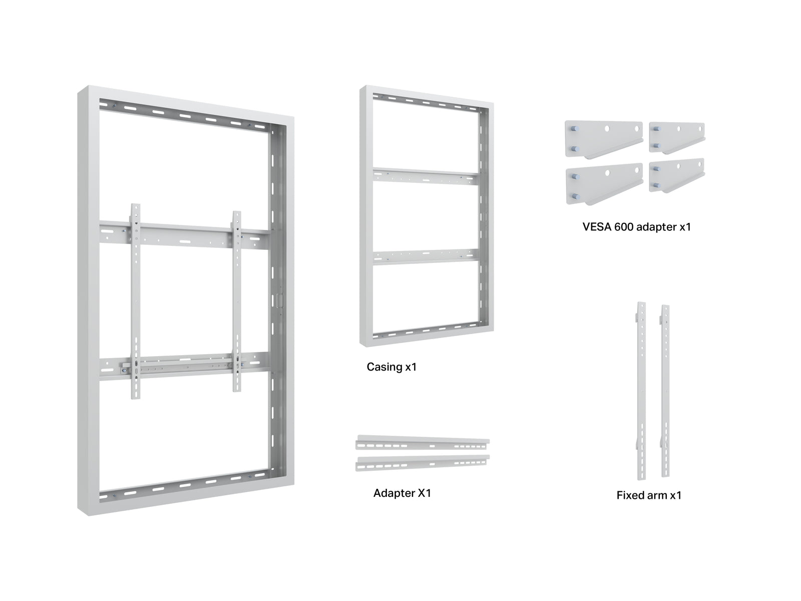 Multibrackets M Pro Series Enclosure 55" High Brightness Wall Medium White Signage Display Enclosures Multibrackets
