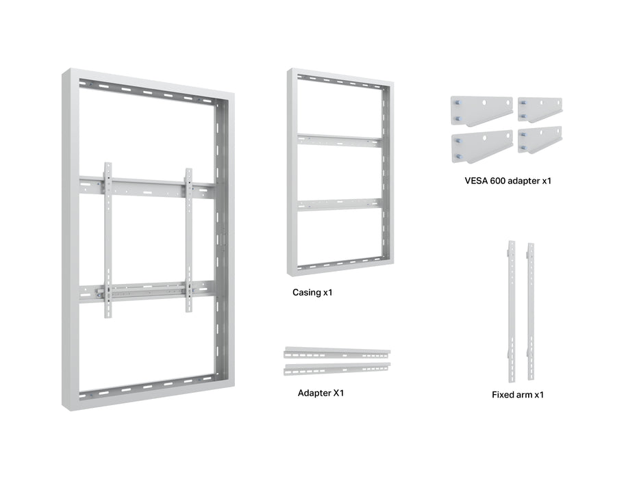 Multibrackets M Pro Series Enclosure 55" High Brightness Wall Medium White Signage Display Enclosures Multibrackets