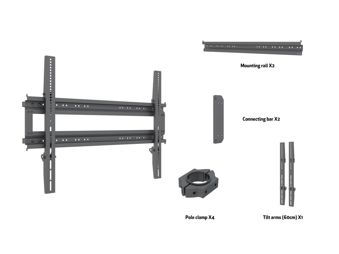 Multibrackets M Pro Series Dual Pole Bracket - 800X600 Wall Mount Bracket Multibrackets