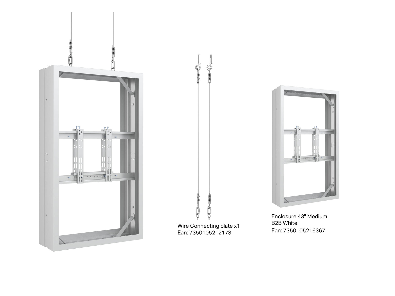 Multibrackets M Pro Series Enclosure 43" Wire Medium B2B White Signage Display Enclosures Multibrackets