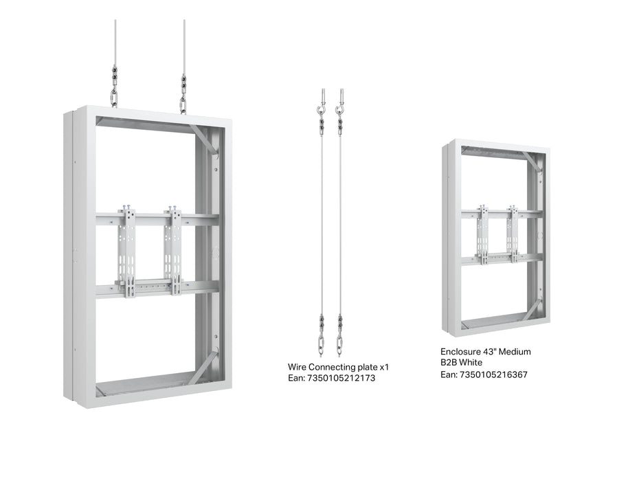 Multibrackets M Pro Series Enclosure 43" Wire Medium B2B White Signage Display Enclosures Multibrackets