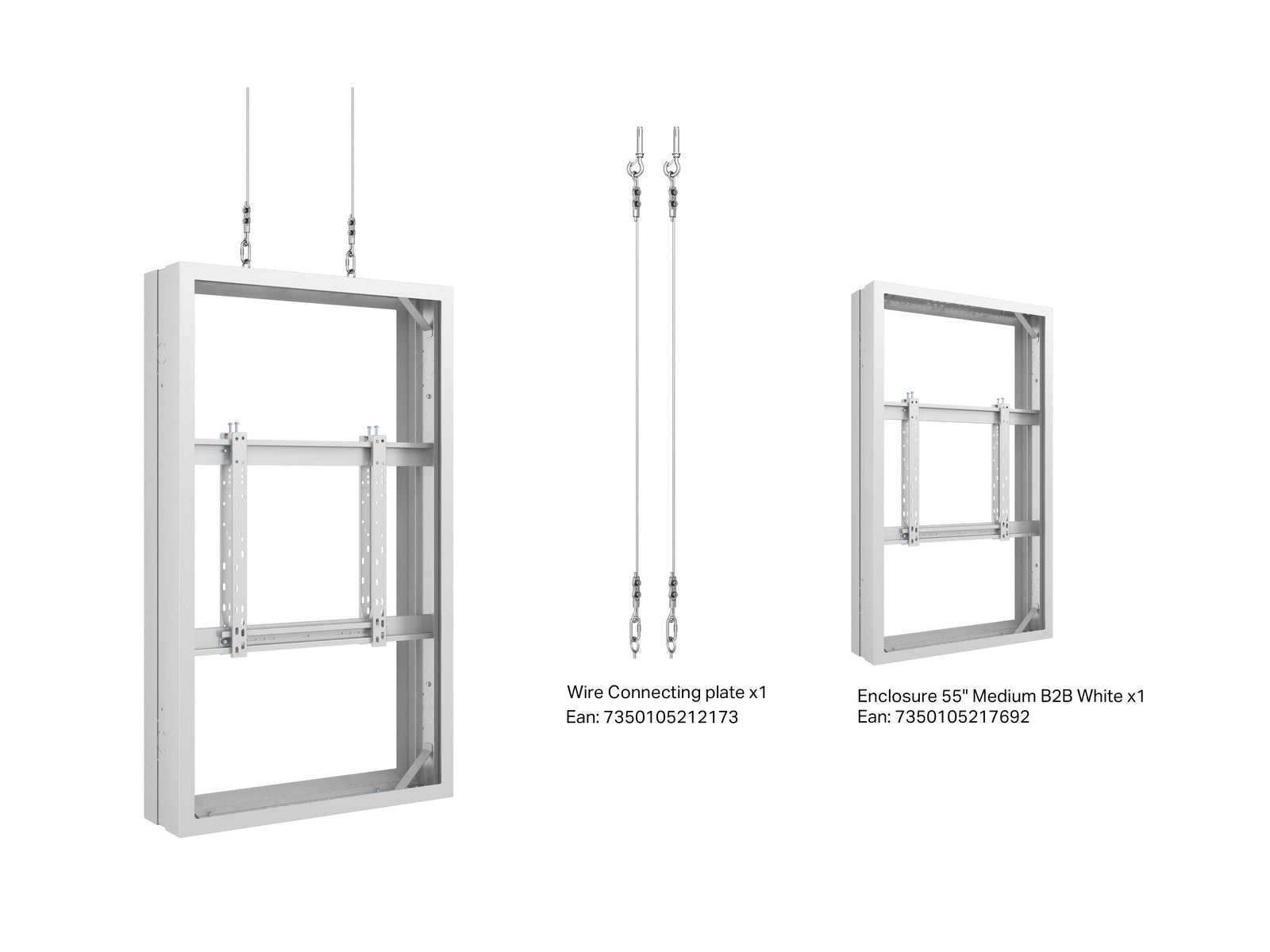 Multibrackets M Pro Series Enclosure 55" Wire Medium B2B White Signage Display Enclosures Multibrackets