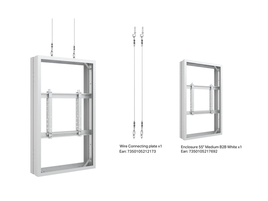 Multibrackets M Pro Series Enclosure 55" Wire Medium B2B White Signage Display Enclosures Multibrackets