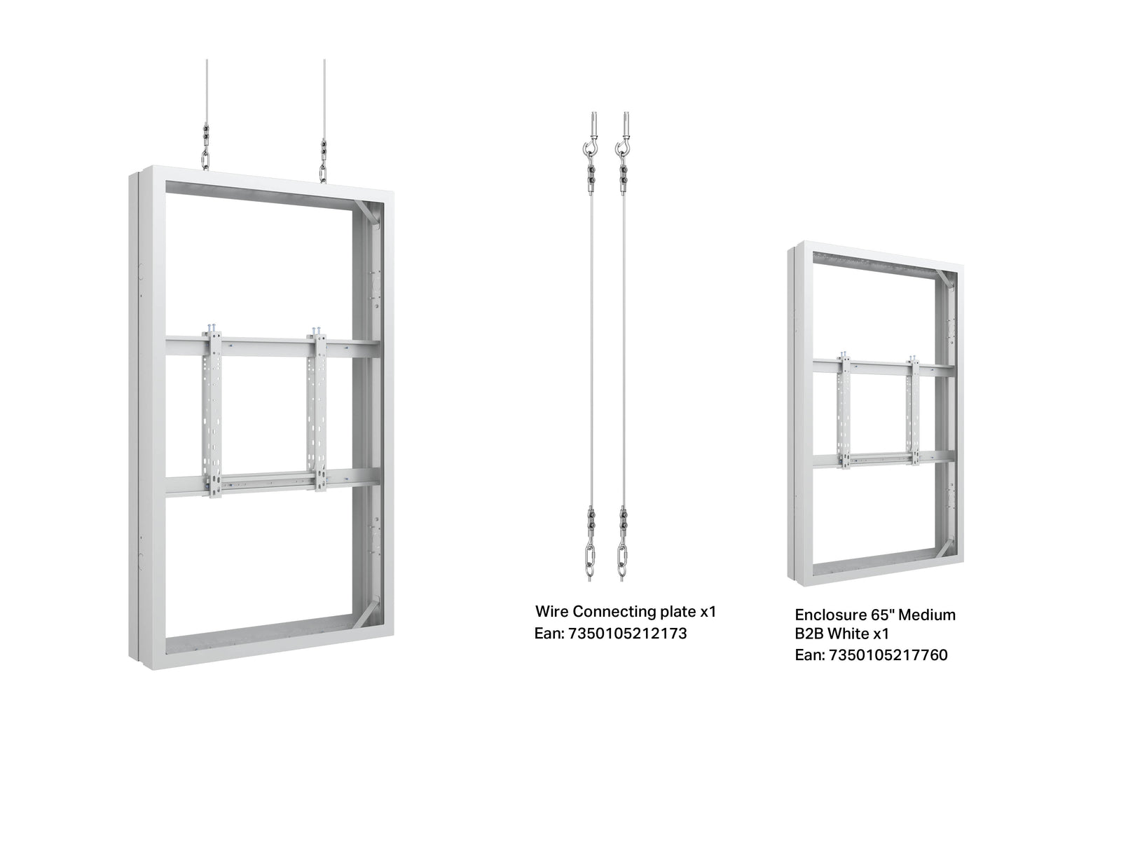 Multibrackets M Pro Series Enclosure 65" Wire Medium B2B White Signage Display Enclosures Multibrackets
