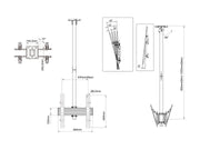 Multibrackets 32"-75" -1.5m Pole Back-To-Back Display Ceiling Mount Pro Ceiling Mount Bracket Multibrackets