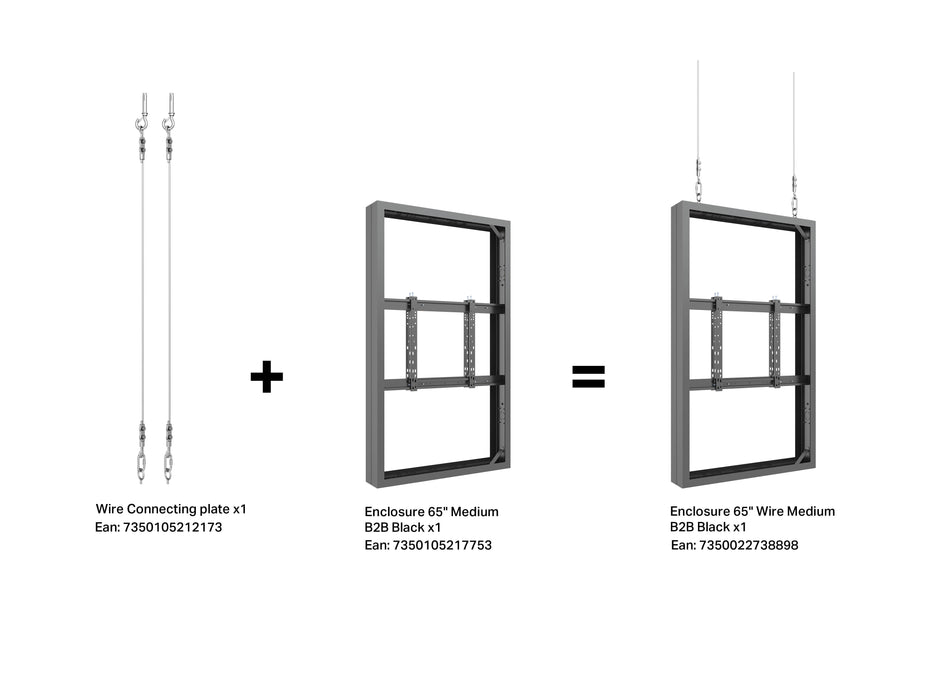 Multibrackets M Pro Series Enclosure 65" Wire Medium B2B Black Signage Display Enclosures Multibrackets