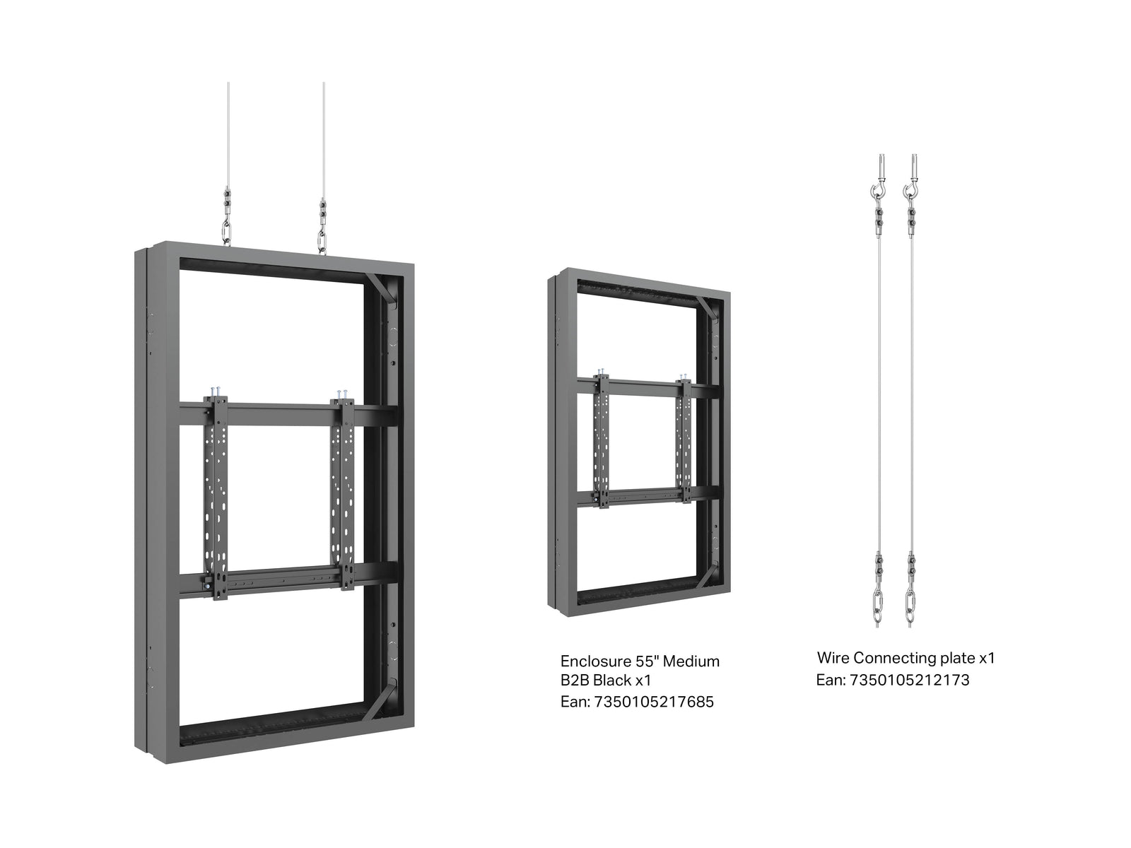 Multibrackets M Pro Series Enclosure 55" Wire Medium B2B Black Signage Display Enclosures Multibrackets