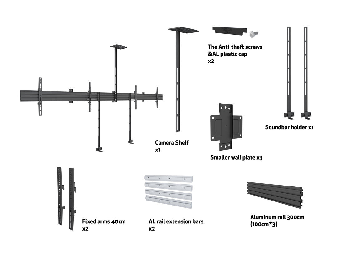 Multibrackets M Pro Series Collaboration Side by Side - 90" Wall Mount Bracket Multibrackets