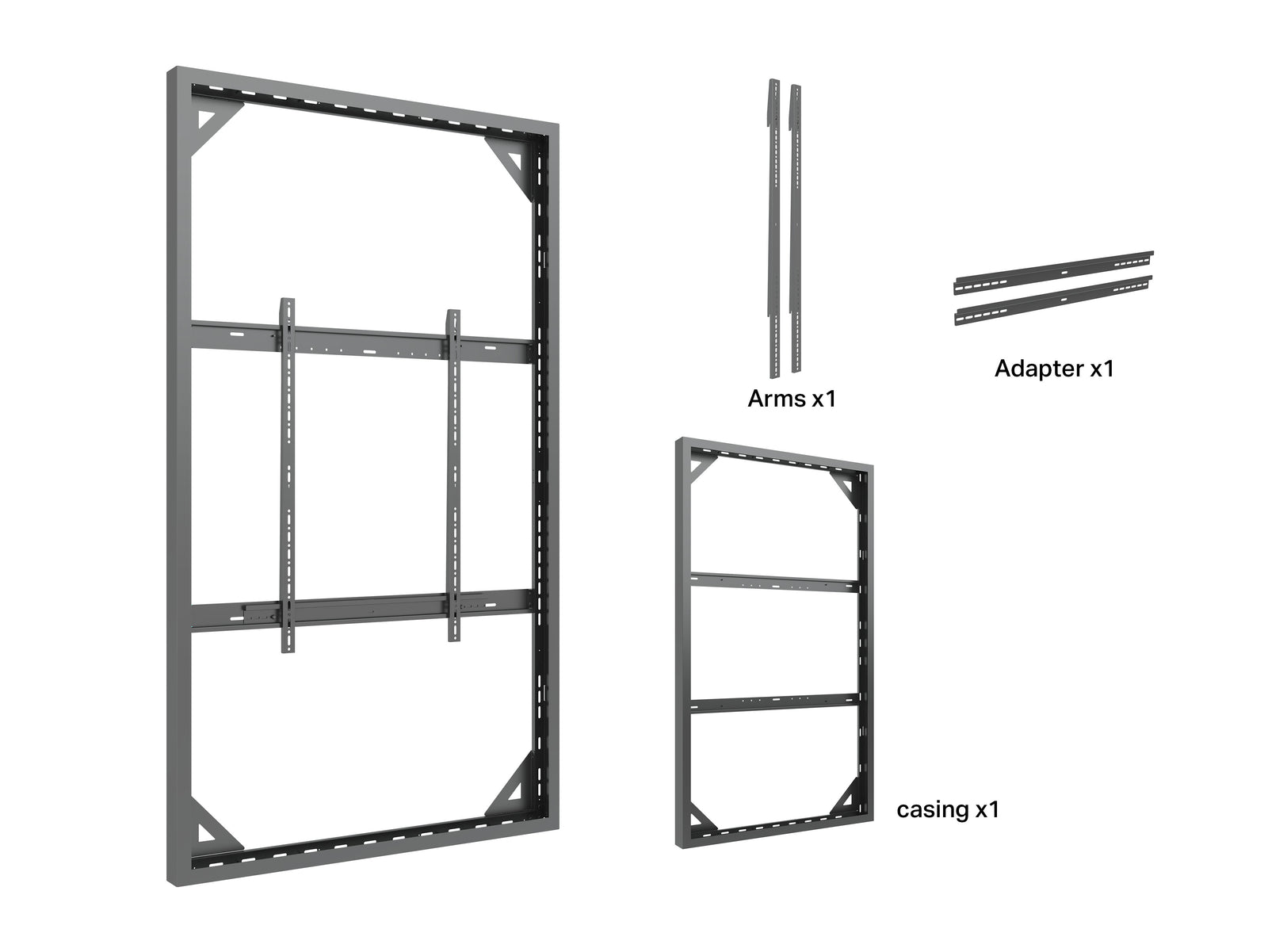 Multibrackets M Pro Series Enclosure 98" Wall Slaim Large Black Signage Display Enclosures Multibrackets