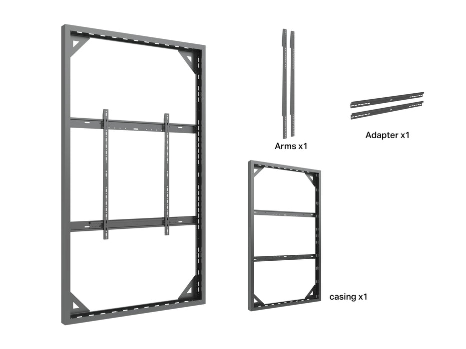 Multibrackets M Pro Series Enclosure 98" Wall Slaim Large Black Signage Display Enclosures Multibrackets