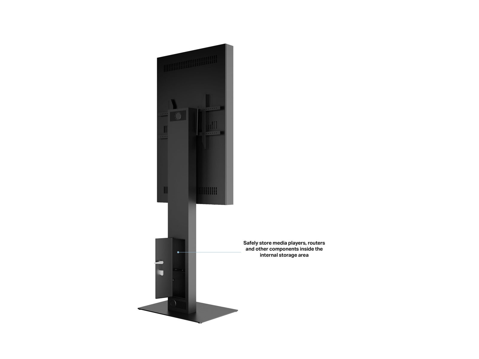 Multibrackets M Pro Series Enclosure 55" Kiosk High Brightness Black Signage Display Enclosures Multibrackets