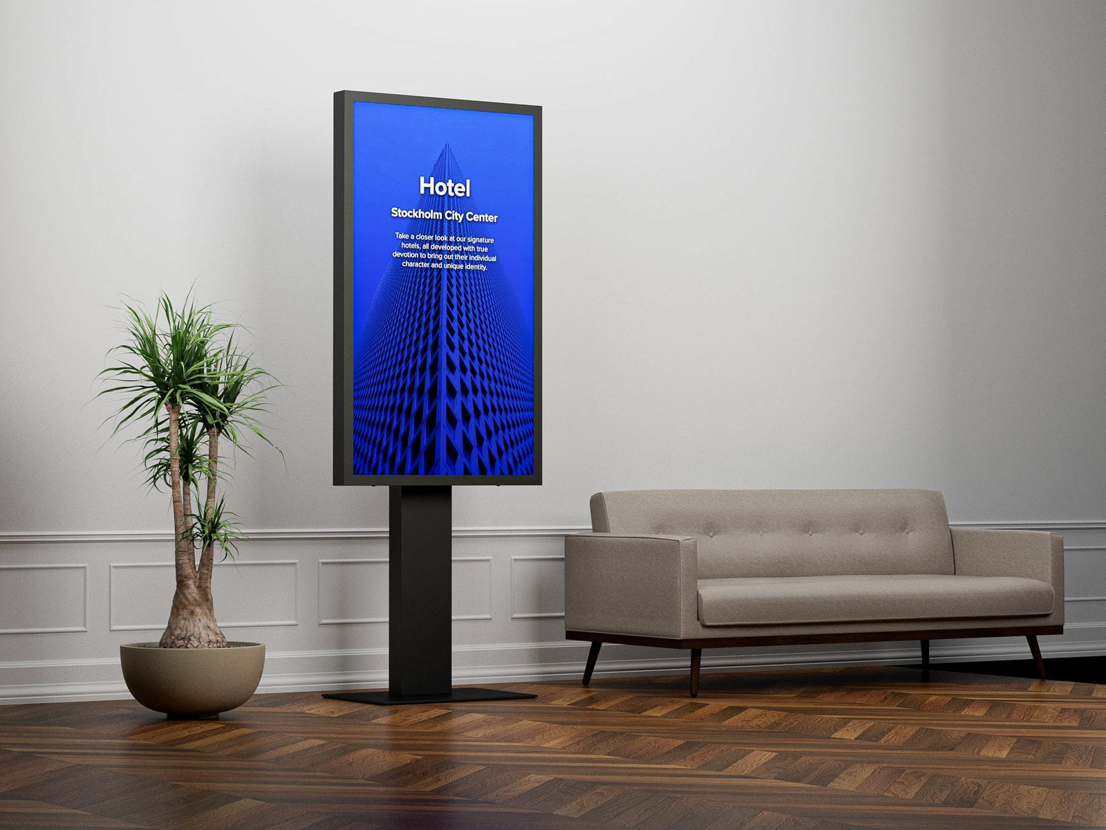 Multibrackets M Pro Series Enclosure 55" Kiosk High Brightness Black Signage Display Enclosures Multibrackets