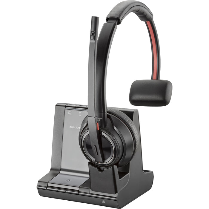Poly Savi 8210 Microsoft Teams Certification Wireless On-ear Mono Headset Black | 8D3F1AA#ABB Headset Poly