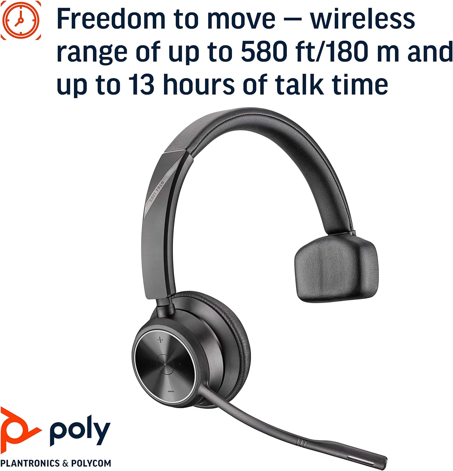 Poly Savi 7310 Wireless Black Headset Headset Poly