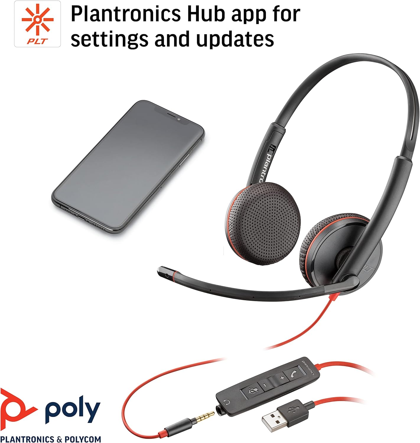 Poly Blackwire C3225 USB-C w/USBC/A Retail Headset Headset Poly