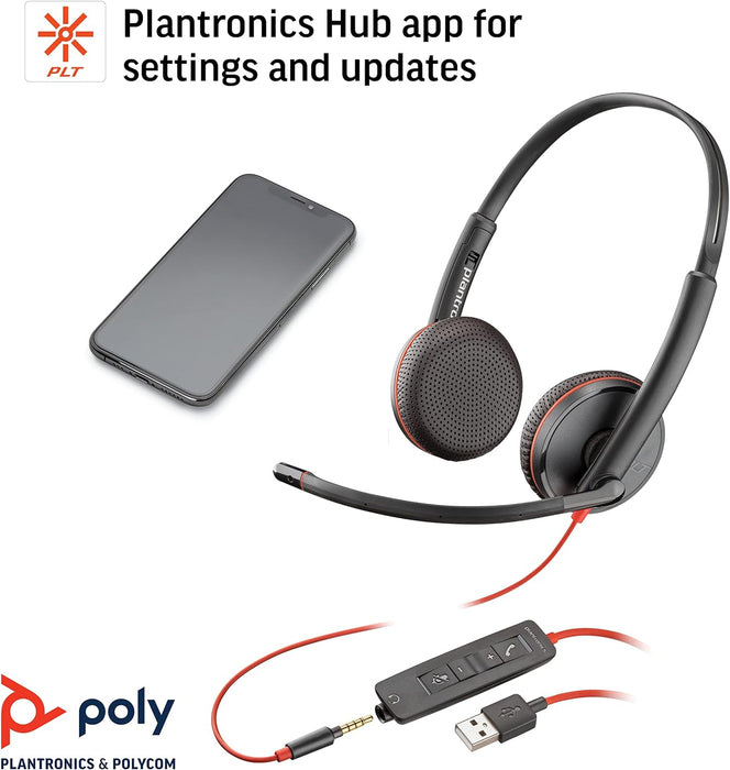 Poly Blackwire C3225 USB-C w/USBC/A Retail Headset