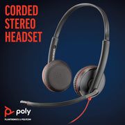 Poly Blackwire C3225 USB-C w/USBC/A Retail Headset Headset Poly