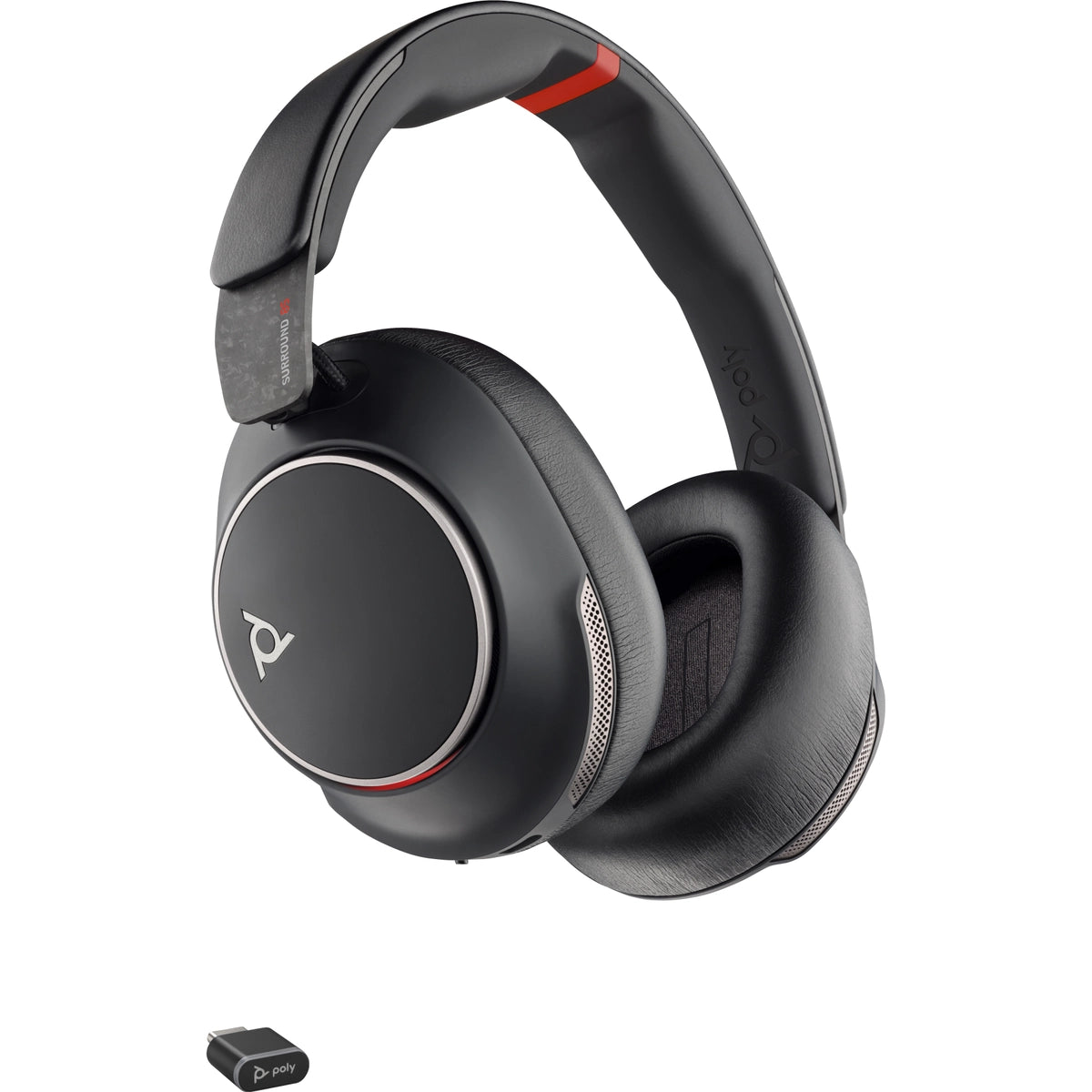 HP Poly Voyager Surround 85 UC USB-C Headset + USB-C/A Adapter + Charging Stand | 8G7T7AA Headset Poly