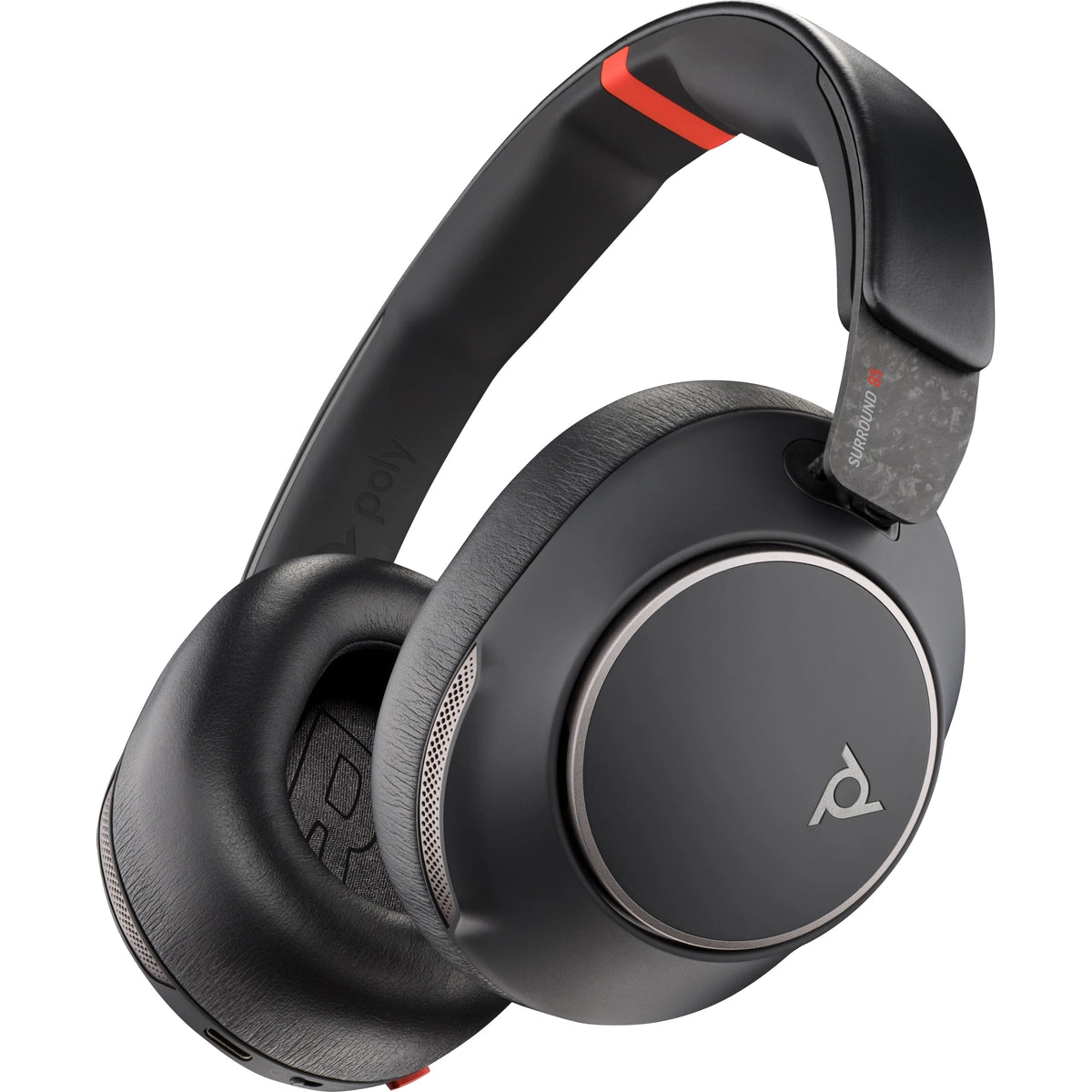 HP Poly Voyager Surround 85 UC USB-C Headset + USB-C/A Adapter + Charging Stand | 8G7T7AA Headset Poly