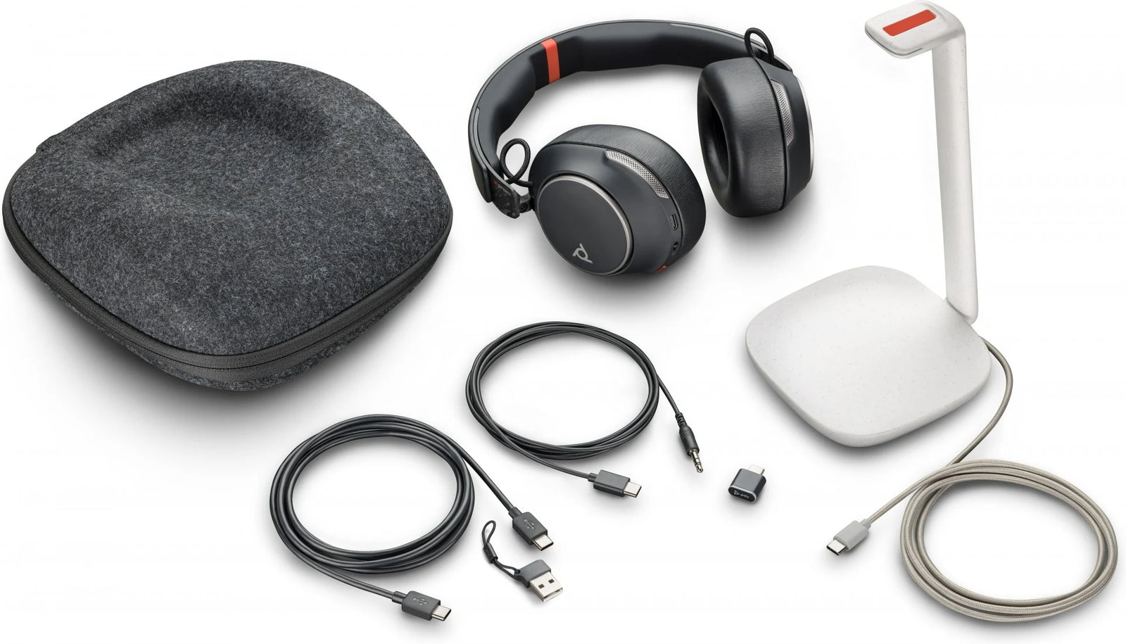 HP Poly Voyager Surround 85 UC USB-C Headset + USB-C/A Adapter + Charging Stand | 8G7T7AA Headset Poly