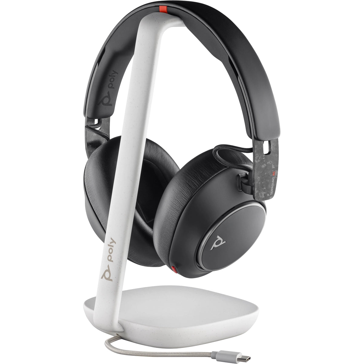 HP Poly Voyager Surround 85 UC USB-C Headset + USB-C/A Adapter + Charging Stand | 8G7T7AA Headset Poly