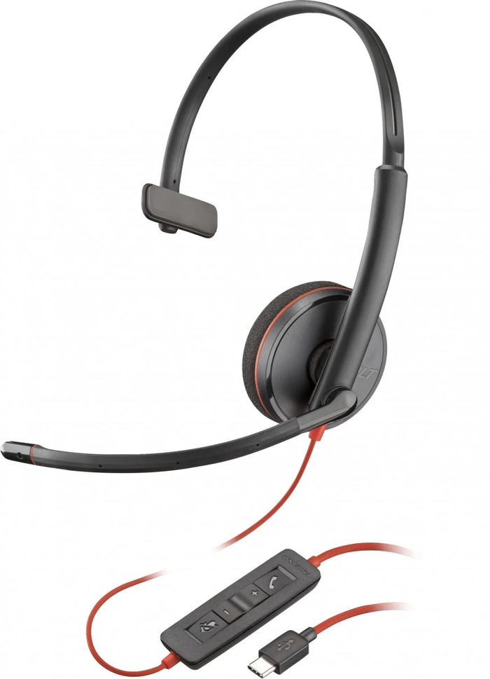 Poly Wired USB Type-C Black Mono Headset | 8X214A6 Headset Poly
