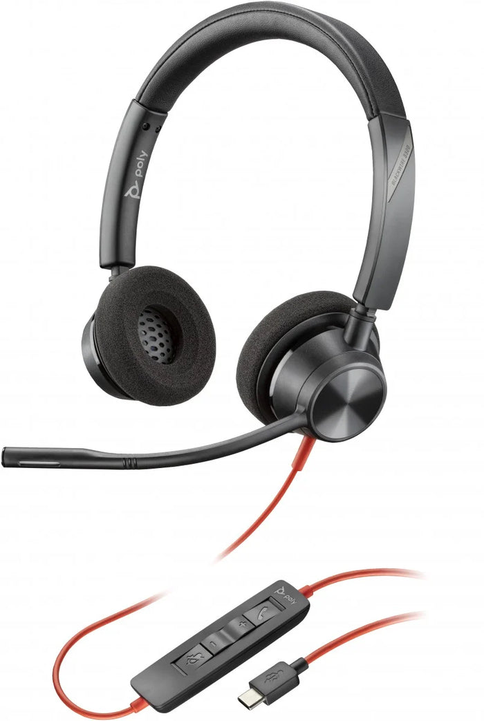 Poly Blackwire 3320 Stereo USB-C Headset + USB-C/A Adapter | 8X219AA Headset Poly
