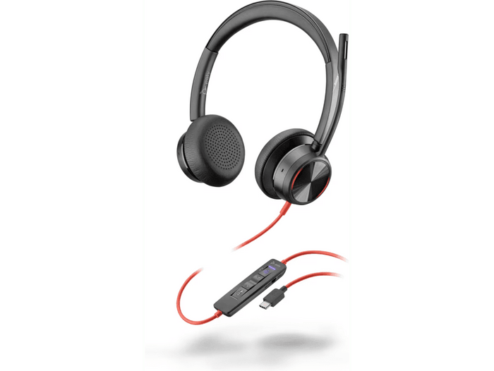 Poly Blackwire 8225 Stereo Microsoft Teams Certified USB-C Headset + USB-C/A Adapter | 8X225AA Headset Poly