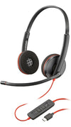 Poly Blackwire 3220 Stereo USB-C Headset + USB-C/A Adapter | 8X228A6