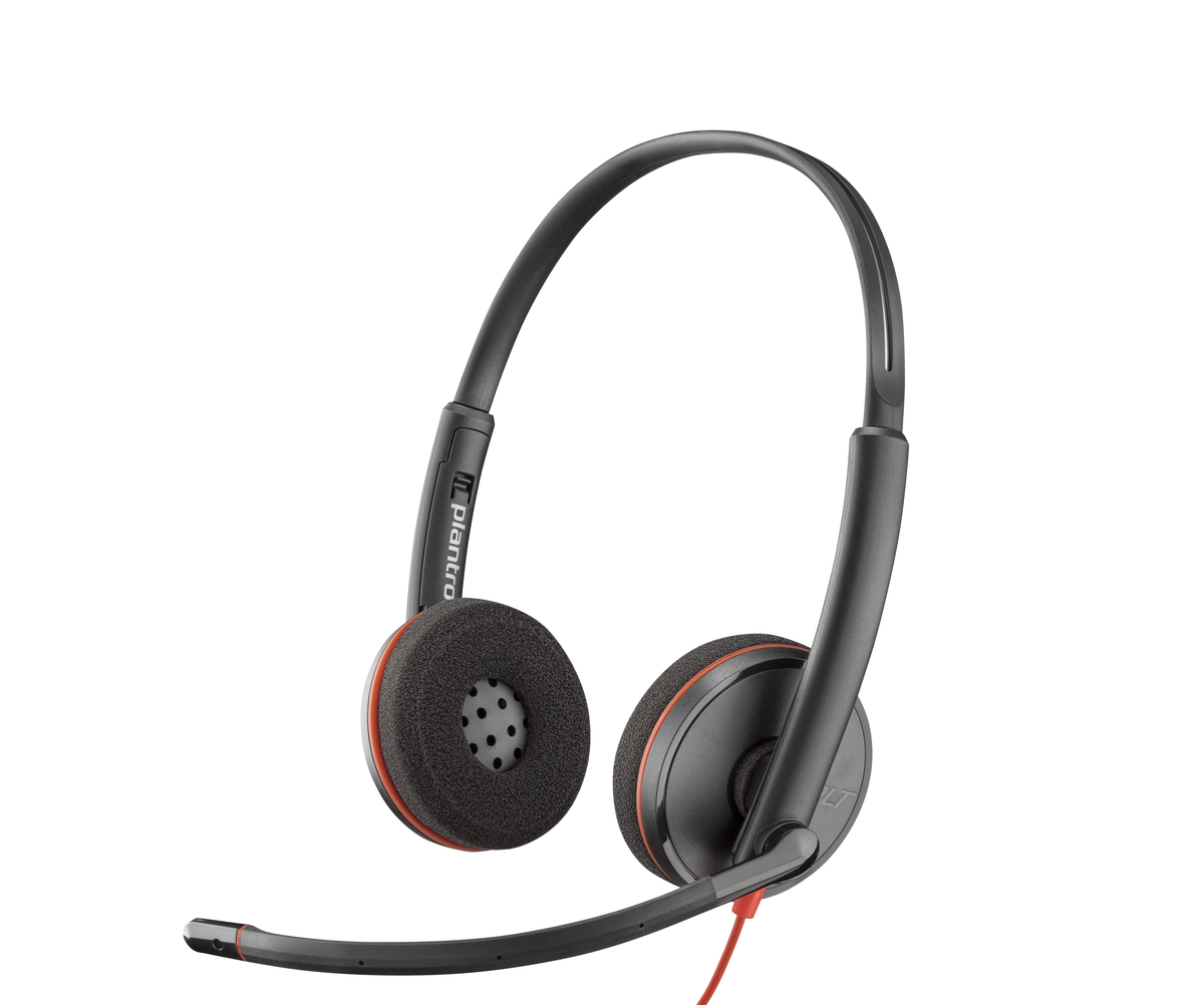 POLY Blackwire 3220 Stereo USB-C Headset +USB-C/A Adapter | 8X228AA Headset Poly