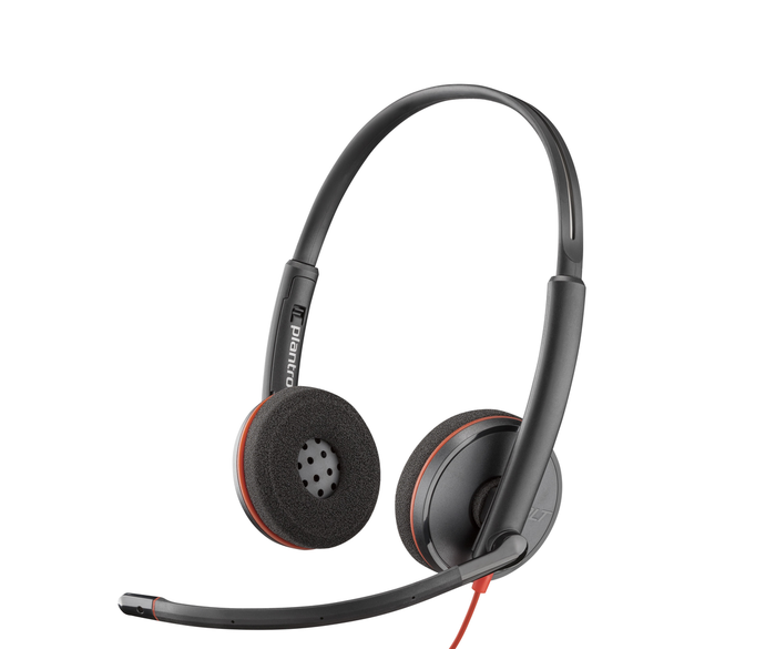 POLY Blackwire 3220 Stereo USB-C Headset +USB-C/A Adapter | 8X228AA Headset Poly