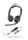 POLY Blackwire 5220 Stereo USB-C Headset + 3.5mm Plug + USB-C/A Adapter | 8X231AA