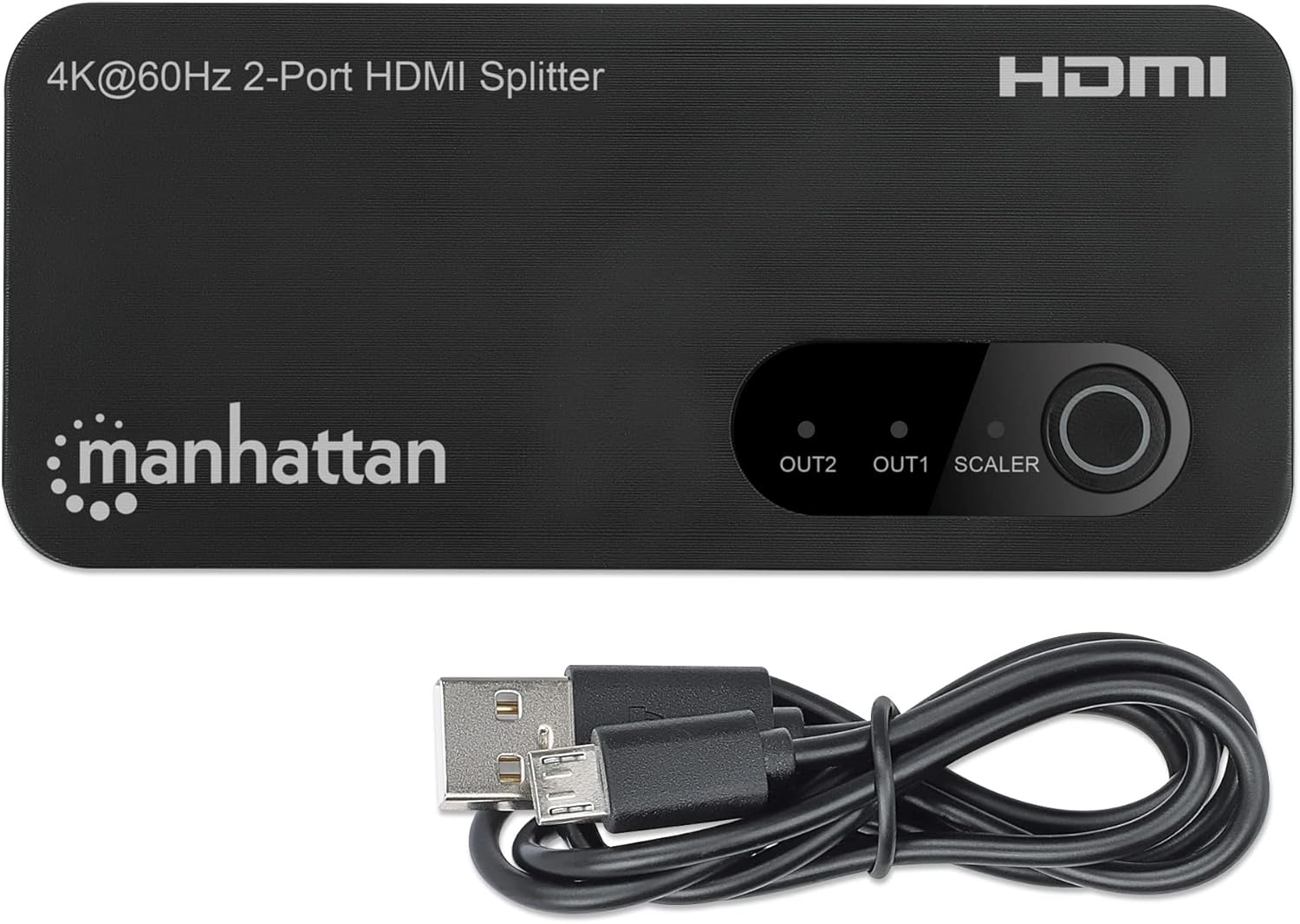 Manhattan 4K@60Hz 2-Port HDMI Splitter with Downscaling | 207614 Splitter Manhattan