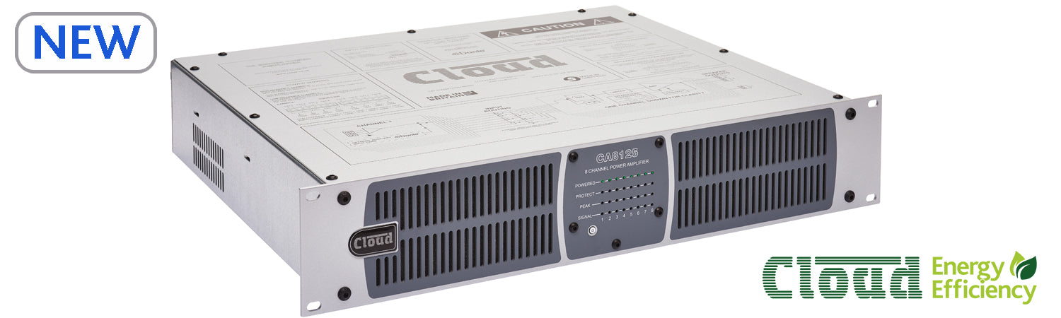Cloud Electronics CA8125 8 Channel Amplifier 125w Per Output Channel Audio Amplifier Cloud Electronics